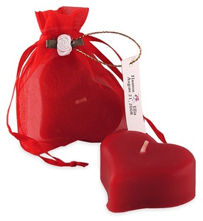 Wedding Heart Candle In Organza Bag*