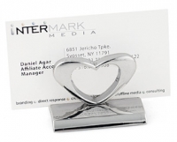 Silver Heart Business Card Holder