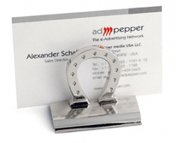 Silver Horseshoe Business Card Holder