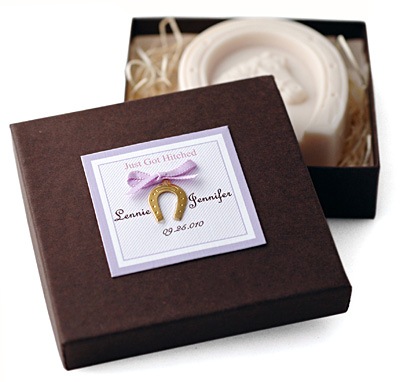 Lucky in Love Horseshoe Soap Favor in Gift Box