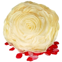 Personalized Ivory Organza Rose Wedding Pillow*