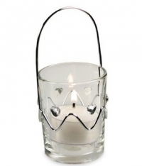 Jewel Crested Glass Candle Holder*