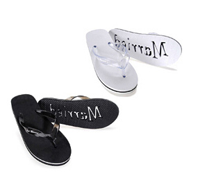 Just Married Beach Flip Flop Sandals*