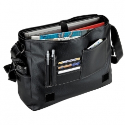 Black Lichee Business Laptop Compartment Messenger Bag*