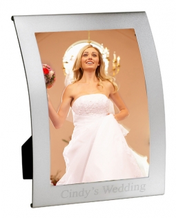4" x 6" Silver Aluminum Curve Wedding Picture Frame*