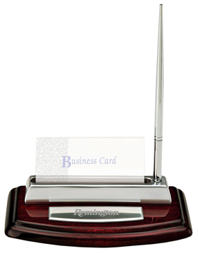 Wood Base Business Card Holder and Pen Set*