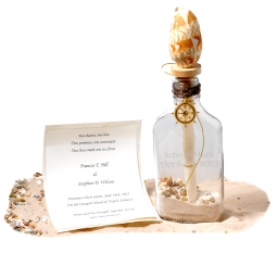 Beach Invitation in a Bottle Shell Wine Stopper