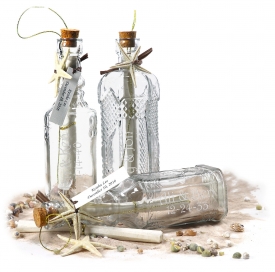 Decorative Glass Starfish Message In A Bottle Wedding Invitation