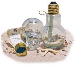 "Brighter Future" Beach Sand Seashell Message in a Light Bulb Invitation