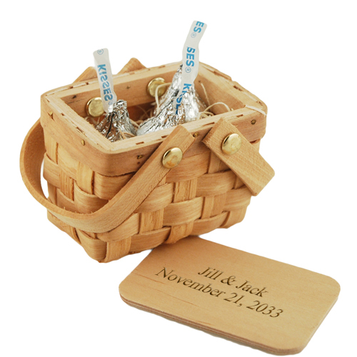 Love is Sweet Double Handle Mini Picnic Basket Favor*