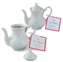 Mini White Victorian Porcelain Teapot (Each)
