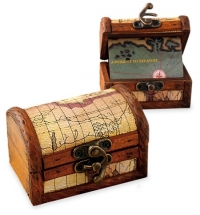Personalized Wood Treasure Map Chest Box