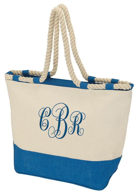 Monogrammed Anchor Tote Bag