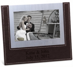 4" x 6" Executive Leather Aluminum Photo Frame*