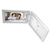 4" x 6" Lightweight Brushed Aluminum Foldable Desktop Picture Frame Clock