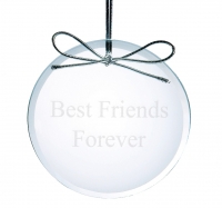 Jade Glass Beveled Round Celebration Ornament