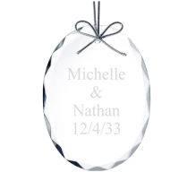 Clear Glass Beveled Premium Oval Celebration Ornament