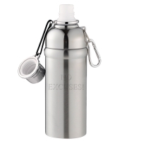 18oz Engraved Stainless Steel Water Canteen Bottle + Carabiner*