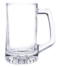 Engraved Medallion Glass Beer Mug