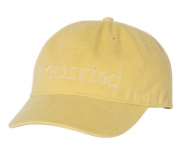 Custom Rhinestones Adjustable Mustard Cotton Baseball Cap