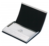 Blue Denim Magnetic Business Card Case Holder