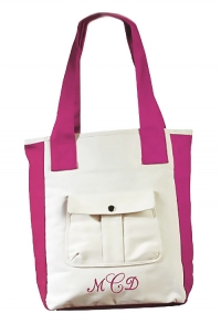 Fashionable Canvas Front Pocket Tote Bag*