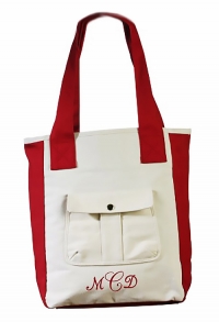 Fashionable Canvas Front Pocket Tote Bag*