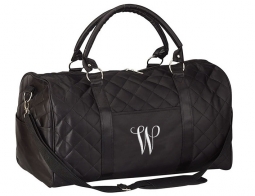 Metallic Black Carry-On Chic Zipper & Pocket Travel Duffel Bag*