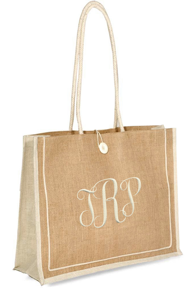 Large Natural Shoulder Jute Shopping Bag