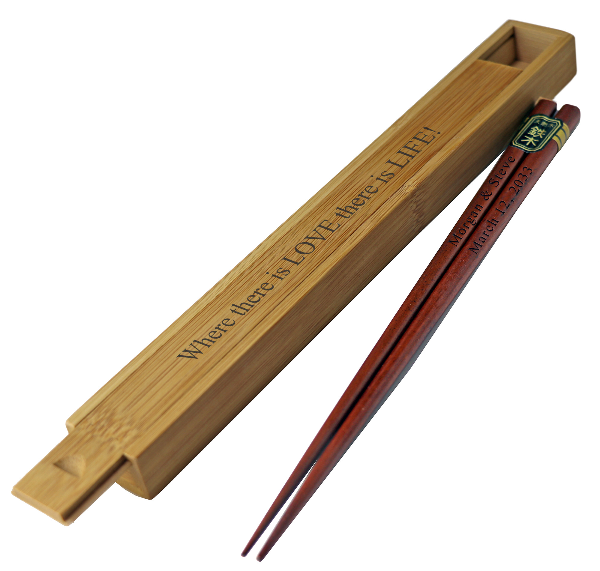 Medium Wood Grain Custom Chopsticks