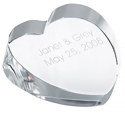 Crystal Heart Office Desk Paperweight