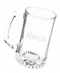Personalized Glass Sports Beer Mug