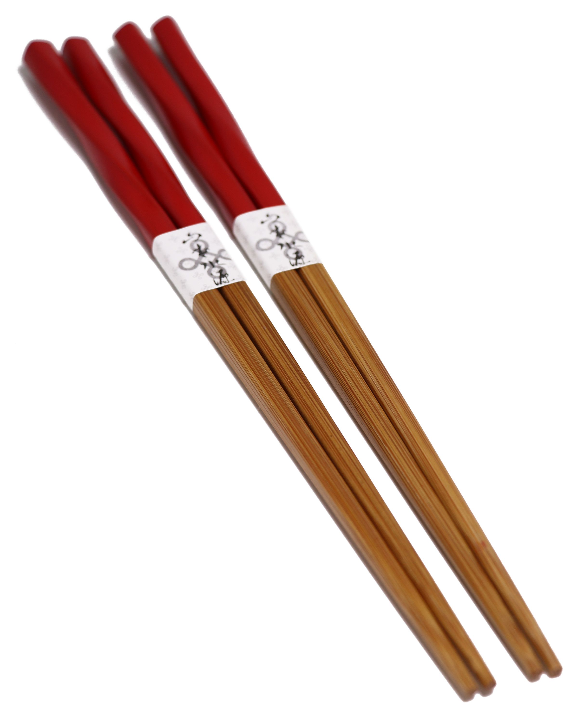 Mainstays 100% Bamboo Chopsticks, Long-10.43in, 12 Pairs, Red and Natural  Bamboo Color 