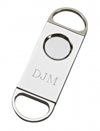 Polished Silver Executive Engraved Cigar Cutter
