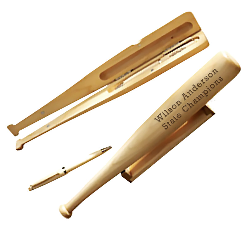 Sports Player Ballpoint Pen in Maple Wood Baseball Bat Award