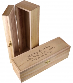 Eco-Friendly Natural Wood Single Bottle Wine Chest Box