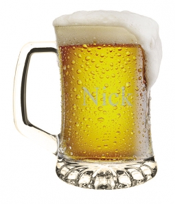 Personalized Glass Sports Beer Mug