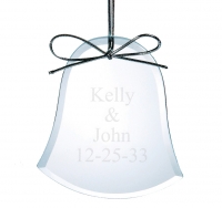 Clear Glass Celebration Beveled Bell Ornament