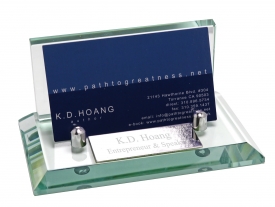 Professional Glass Business Card Holder With Name Plate