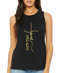 Personalized Foiled/Metallic Jesus "SAVED" Cross Women's Christian Black Fitness Jersey Tank