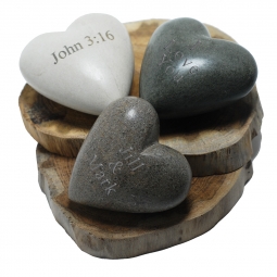 Natural Hand-carved Heart Stone Paper Weight