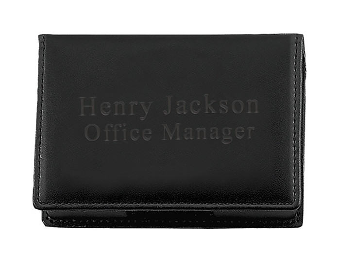 Personalized leather business card case best sale