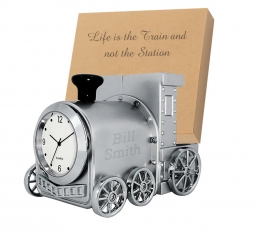 Custom Die Cast Metal Desktop Business Card/Memo Holder Clock Train