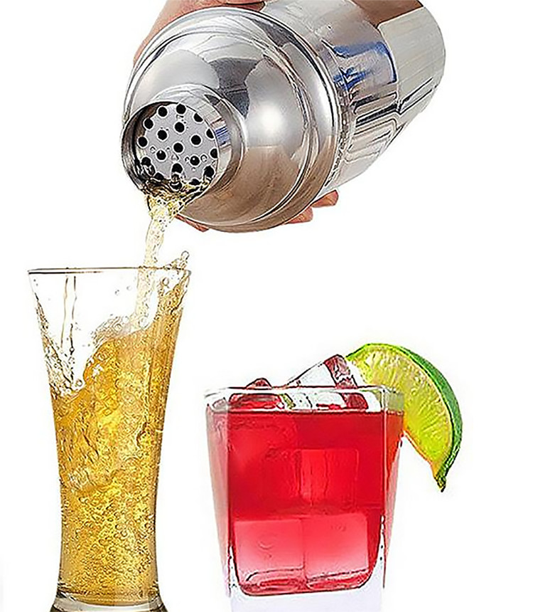 3-Piece Personalized Stainless Steel Martini Shaker Double Jigger Strainer  Set