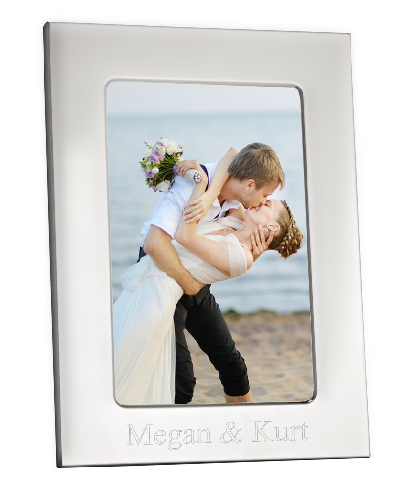 4" x 6" Engraved Polished Silver Picture Frame