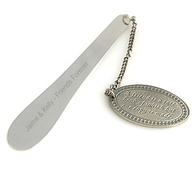 Personalized Silver Bookmark with Tag*