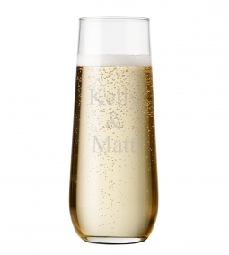 Clear Stemless Champagne Glass Flute