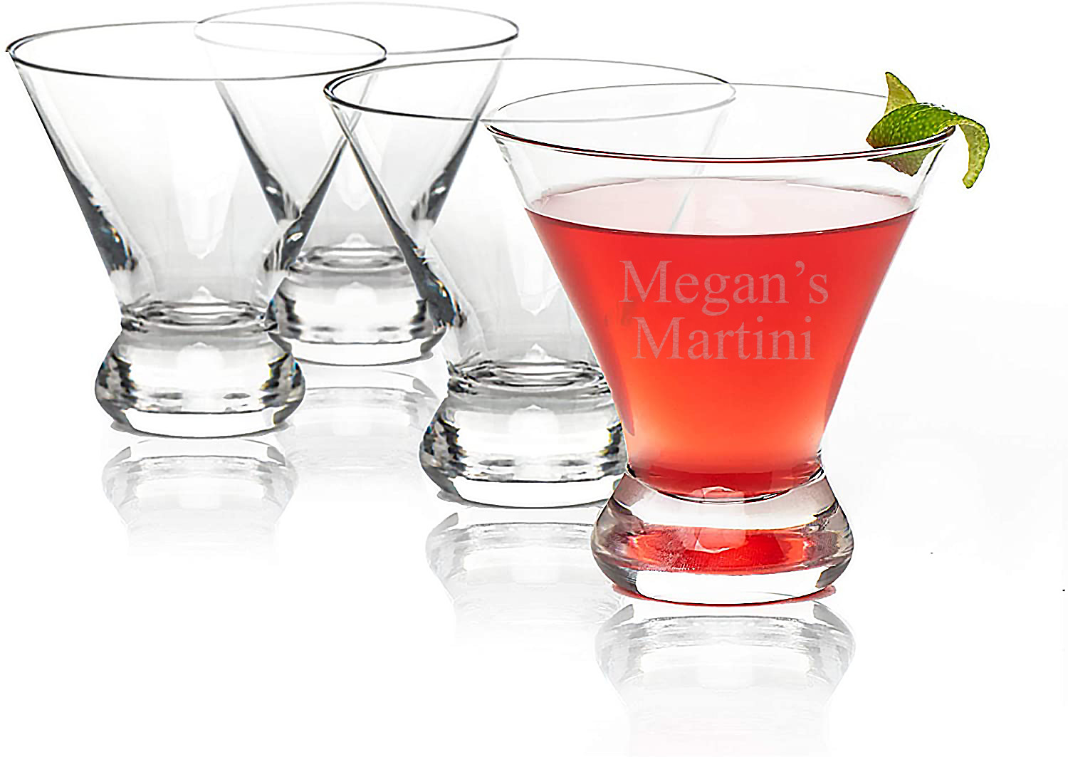 Stemless Clear Cocktail Martini Glass