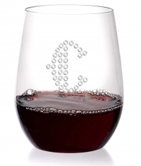 Slender Stemless Wine Drinking Glass (Optional Personalized Crystal Rhinestones)