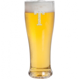 Classic Pilsner Beer Glass (Optional Personalized Crystal Rhinestones)
